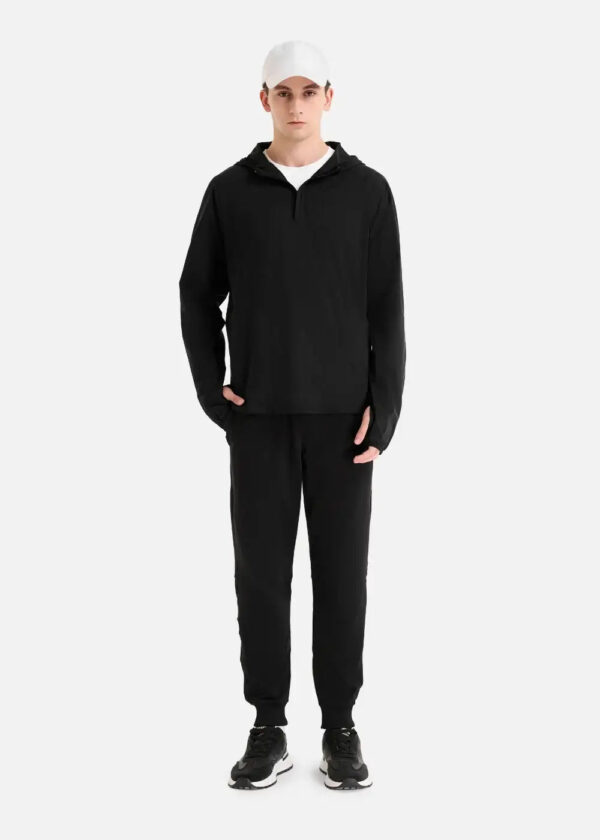 Áo Khoác Hoodie Zipper Chống Nắng Airdry™ Vải Pindot Thông Hơi Upf 50+ Thoáng Khí - The Minimalist 004 Đen