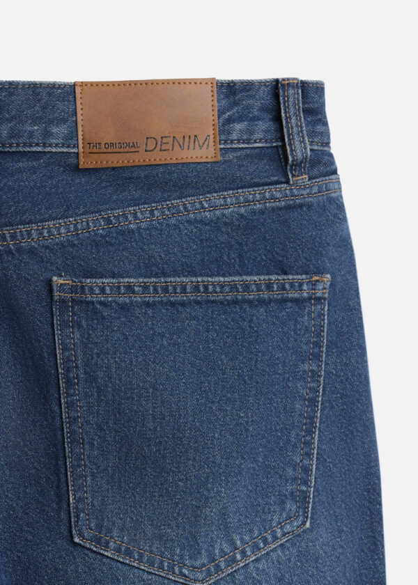 Quần Đùi Jeans Ống Suông Phủ Gối Durabletex™ Cotton Thoáng Mát Dằn Đáy Chống Rách Phom Rộng F4 - The Original 069 Xanh Jean Nhạt